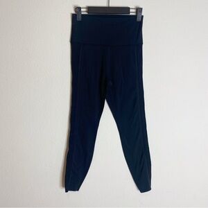 Nike dri-fit black cropped high waisted ribbed side leggings size medium